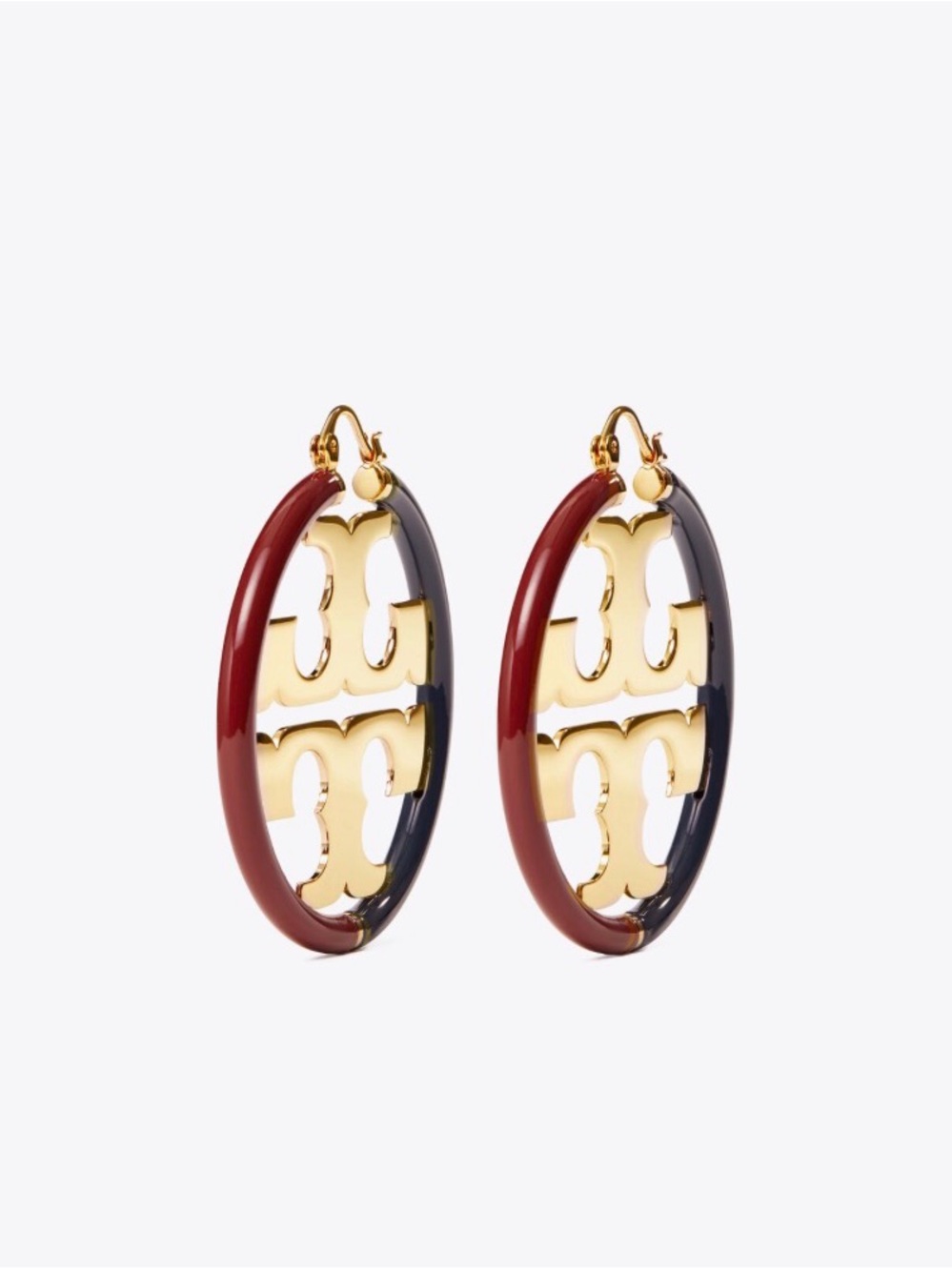 Tory Burch-MILLER ENAMEL HOOP EARRING